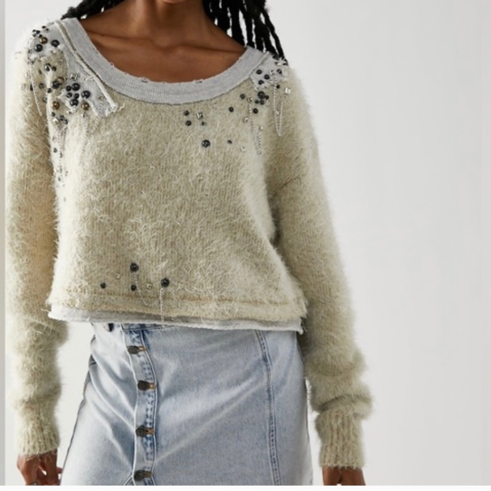 Women's Free People Glam Embellished Pullover Sweater